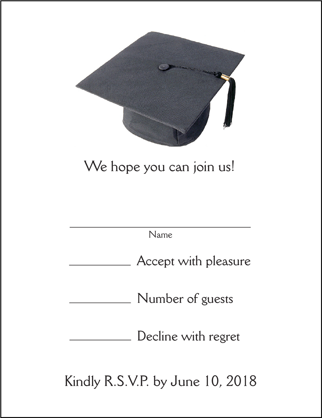 Response Card - Mortarboard Clipart (1660x1660), Png Download