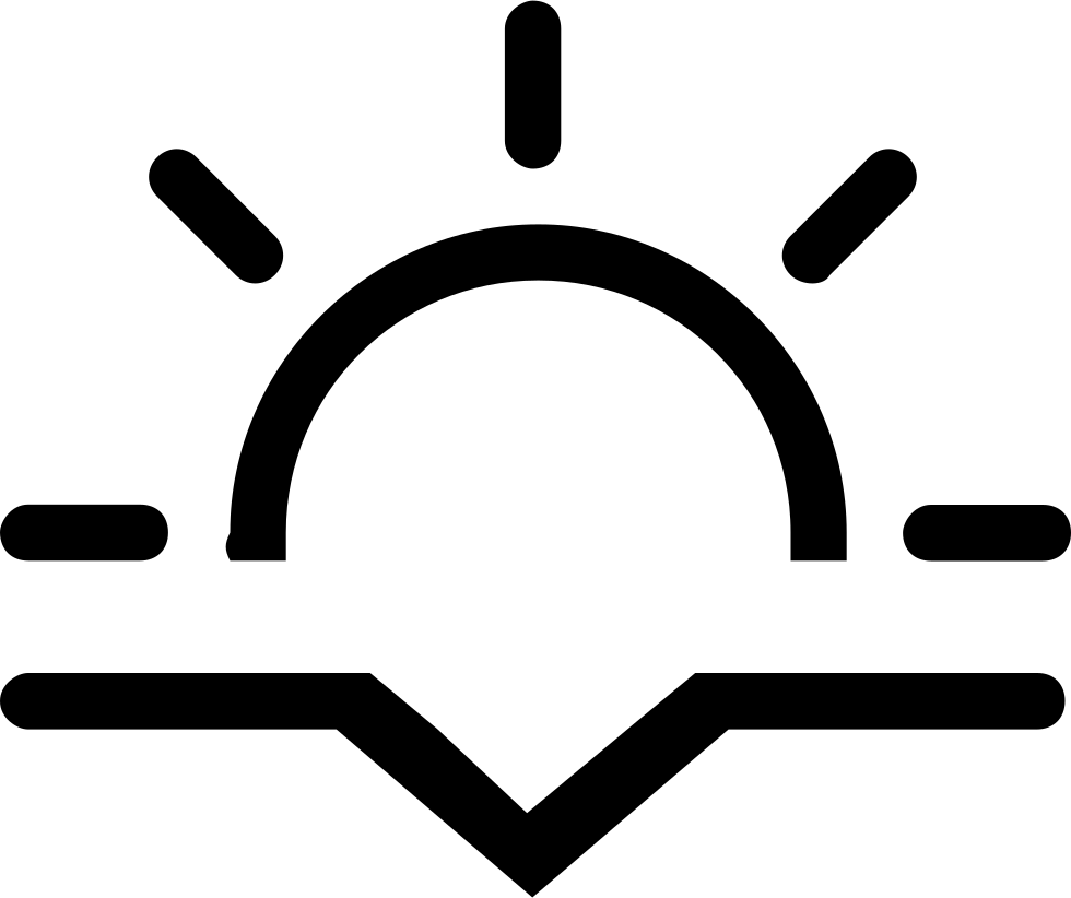Sunset Outline Symbol Comments - Sunset Symbol Png Clipart (980x822), Png Download