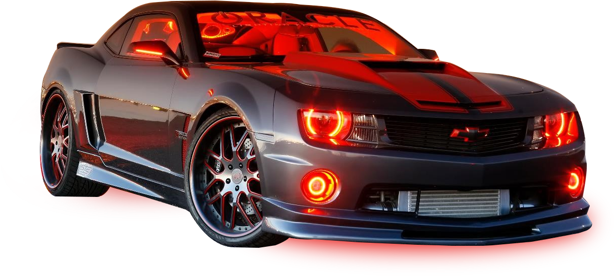 Trucks With Halo Lights , Png Download - 2013 Camaro Lights Red Clipart (1217x548), Png Download