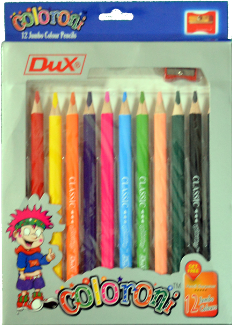 Dux Jumbo Colour Pencil Clipart (650x651), Png Download