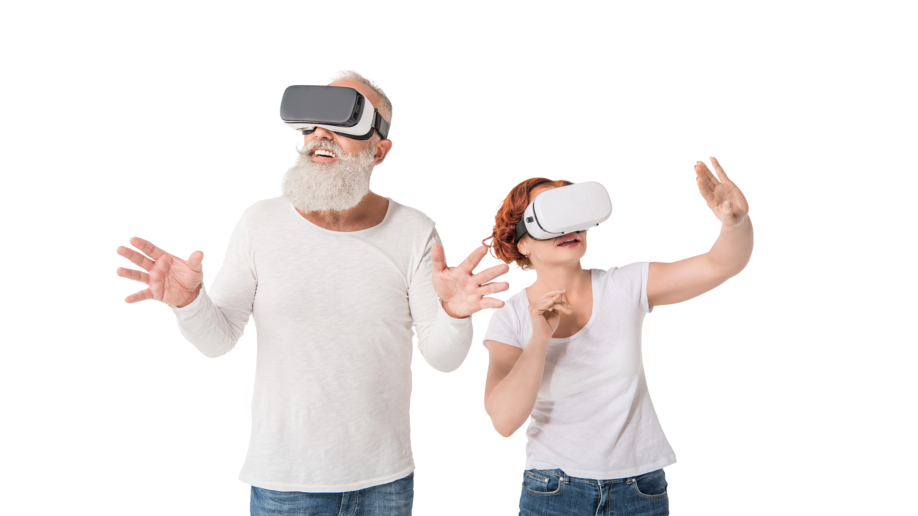 Personvirtual Reality - Virtual Reality People Cutout Clipart (3000x1688), Png Download