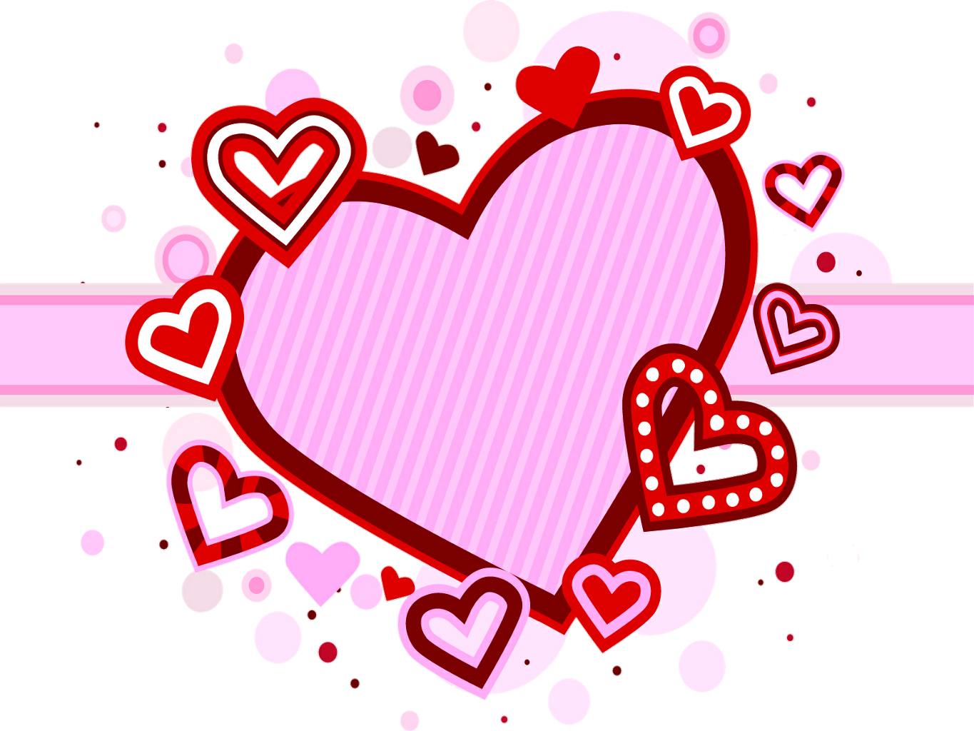 Heart Hearts Background Pink - Frame For Lovers Clipart (1365x1024), Png Download