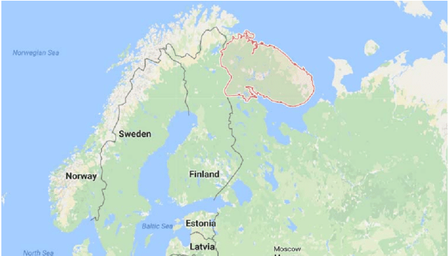 The Border Of The Murmansk Region With The Neighboring - Atlas Clipart (850x365), Png Download