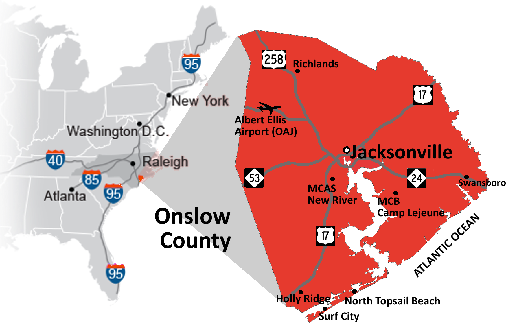 Welcome To Jacksonville Onslow Economic Development - Atlas Clipart (1800x1156), Png Download