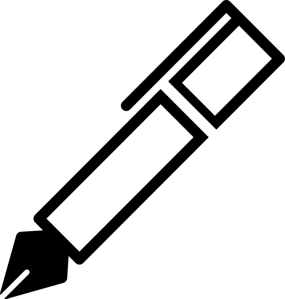 Calligraphy Pen Comments - Icone Calligraphie Clipart (936x980), Png Download