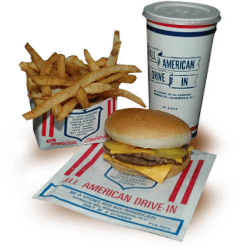 All American Hamburger Drive-in Food - French Fries Clipart (750x632), Png Download