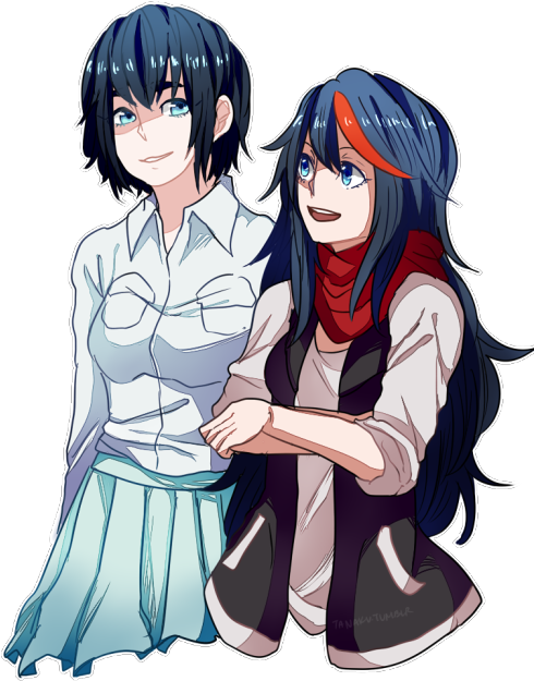 My Art Fanart Kill La Kill Ryuko Matoi Satsuki Kiryuin - Ryuko And Satsuki Fanart Clipart (500x667), Png Download