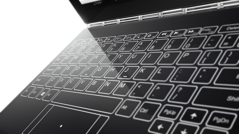 Lenovo's New Yoga Book Is A 360-degree Laptop Without - Lenovo Yoga Touch Keyboard Clipart (800x450), Png Download