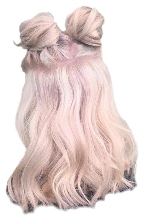 #hair #buns #bun #spacebuns #pastelaesthetic #pastel - Pastel Hair Clipart (501x714), Png Download