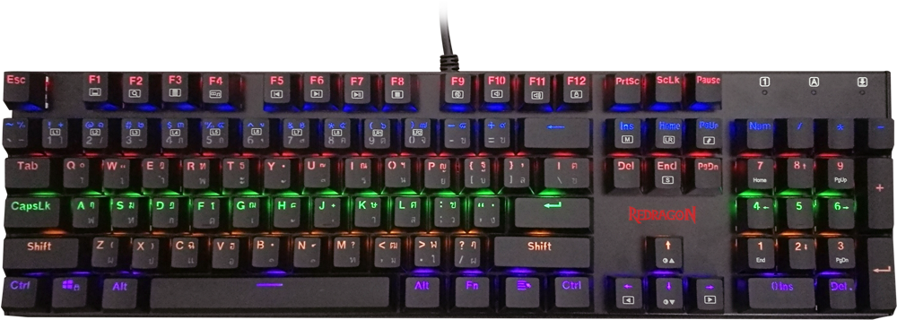 Redragon K565 Rudra Rgb Backlit Mechanical Gaming Keyboard - Rudra K565 Clipart (1000x369), Png Download