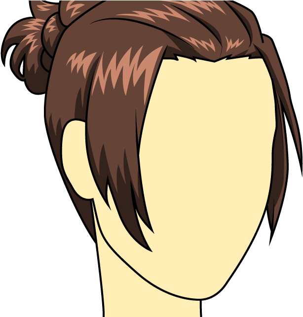 Drawing Hair Messy Bun - Cartoon Clipart (1000x642), Png Download