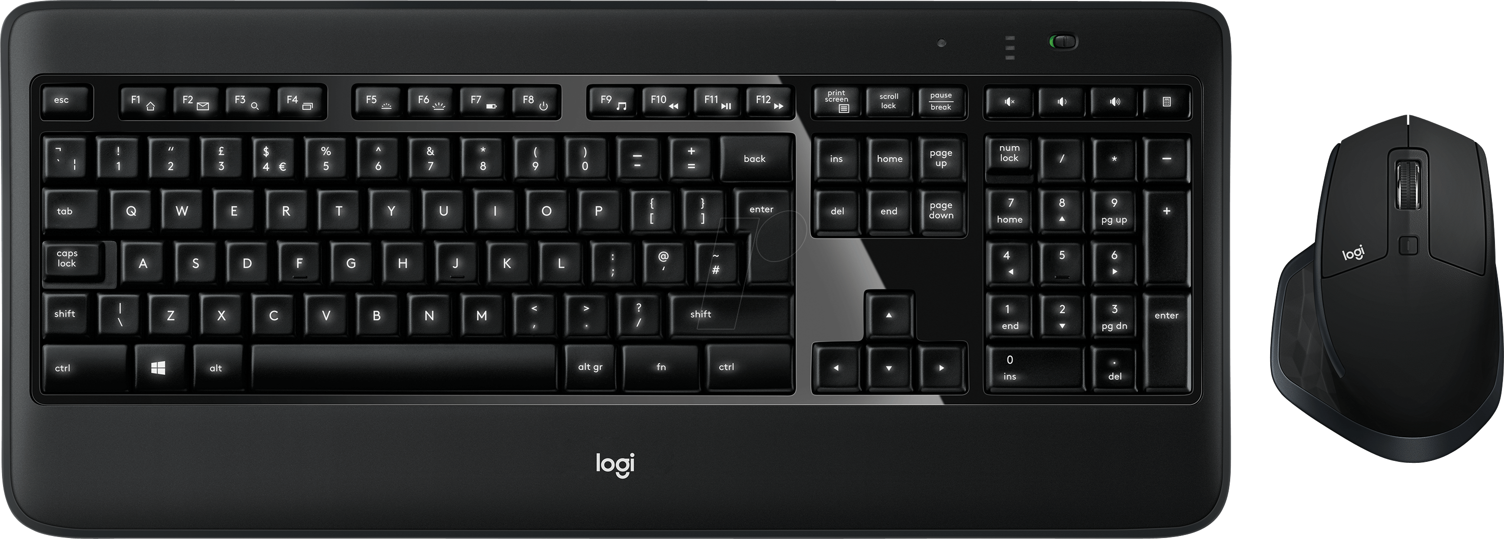 Keyboard And Mouse Png - Logitech Mx900 Clipart (2999x1076), Png Download