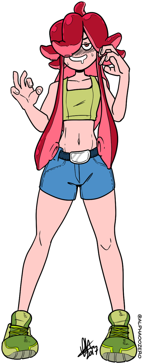 Blanpine, The Pervy Squid Girl Peeping And Lewd Jokes - Cartoon Clipart (540x1200), Png Download