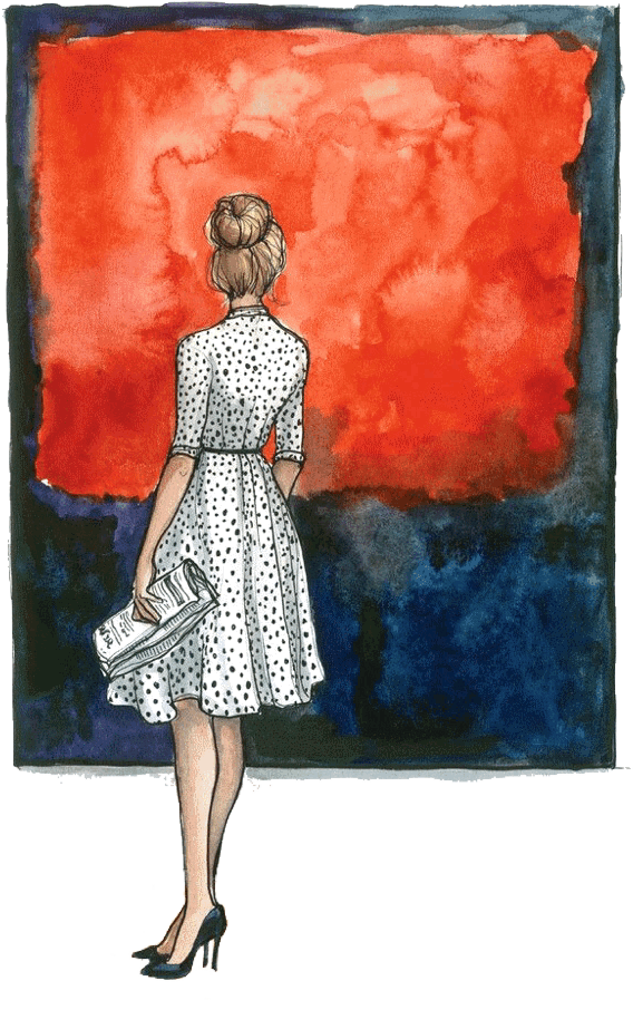 Transparent Art Gallery Museum Drawung Dress Hair Bun - Fashion Illustration Clipart (703x1000), Png Download