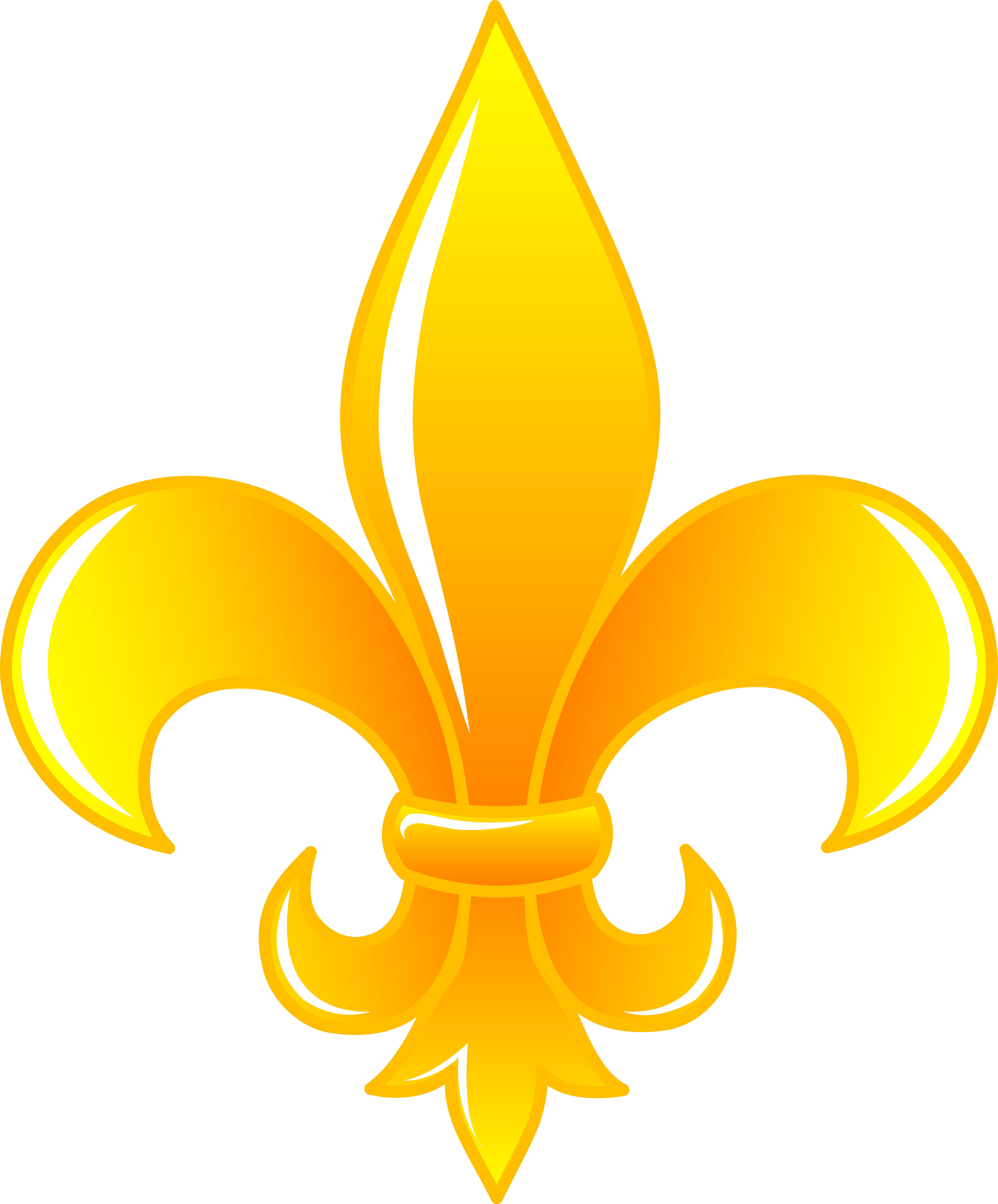 Fleur De Lis Clip Art - Golden Fleur De Lis - Png Download (4501x5429), Png Download