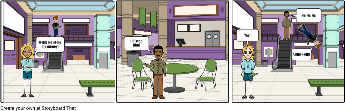 The Falling Thief - Storyboard Clipart (1164x385), Png Download