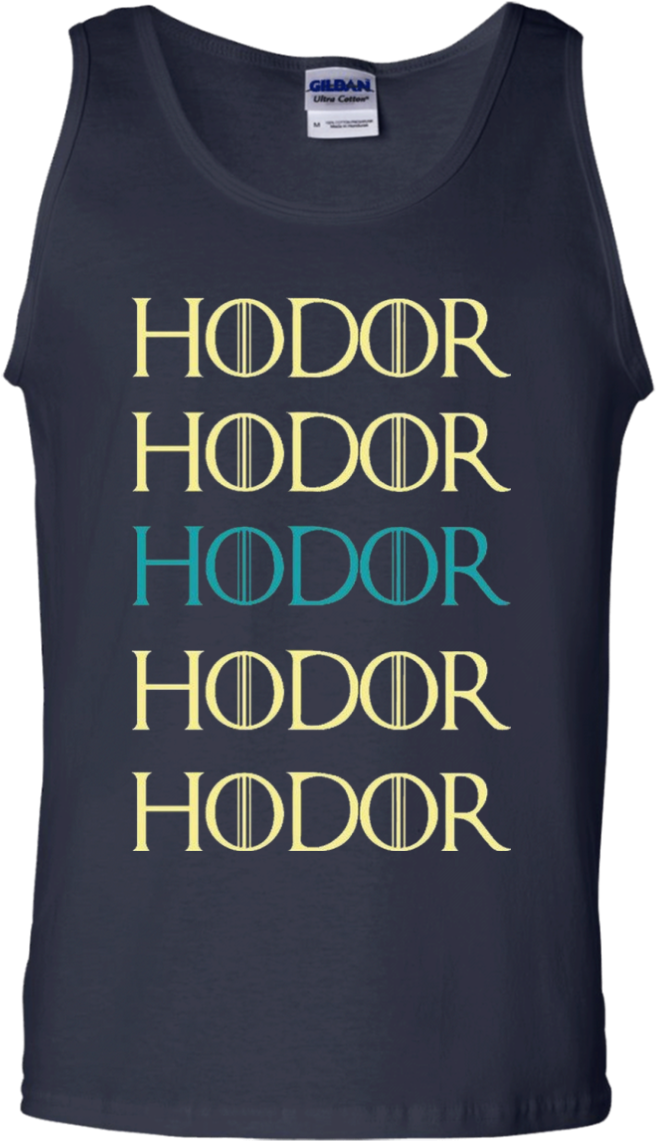 Men's Hodor Hold The Door Game Of Thrones Tank Top - Active Tank Clipart (656x1141), Png Download