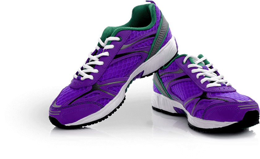 Gym Shoes Png Background Image - Purple Running Shoes Png Clipart (851x517), Png Download