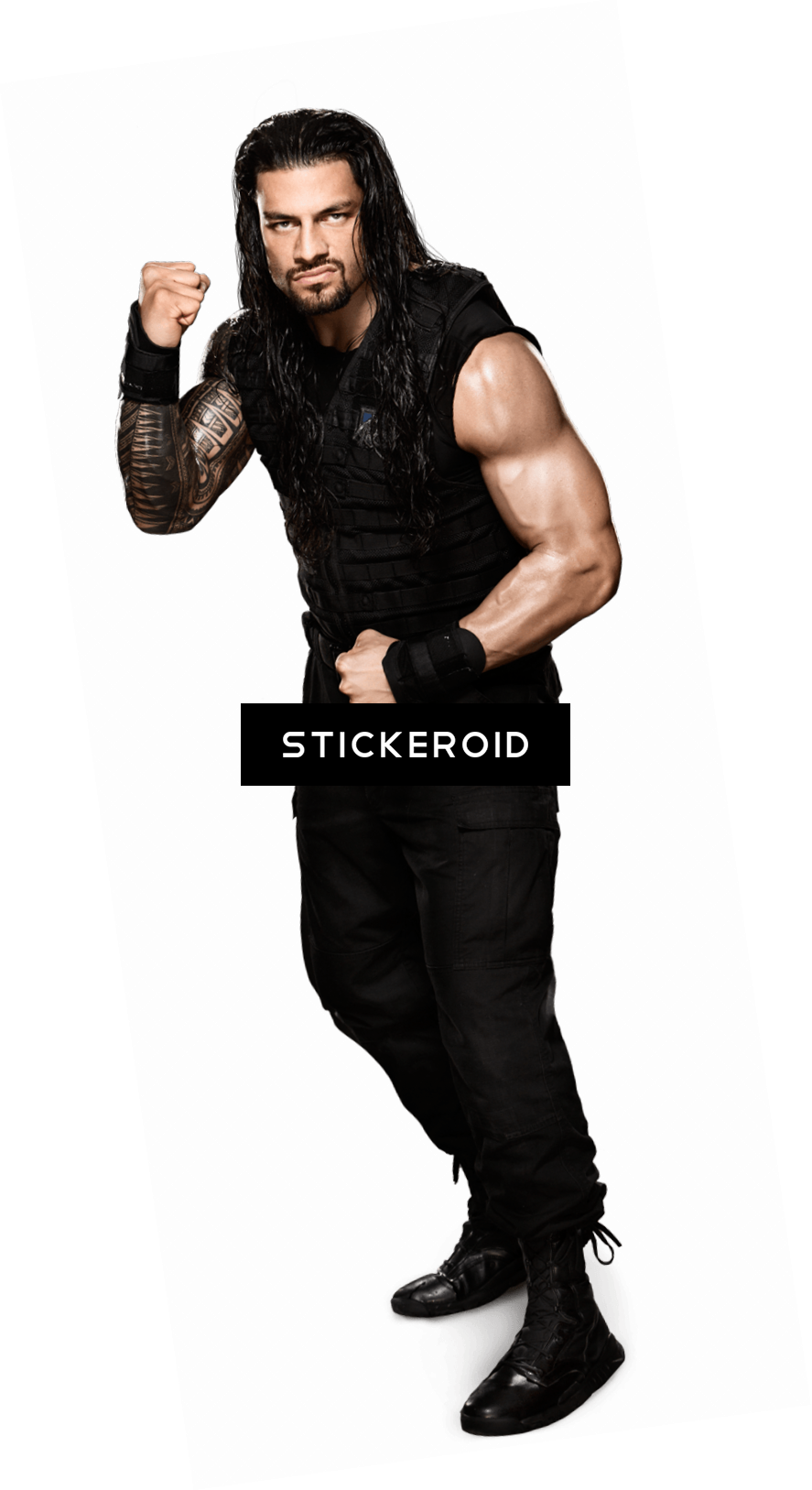 Roman Reigns Fight Clipart (887x1627), Png Download