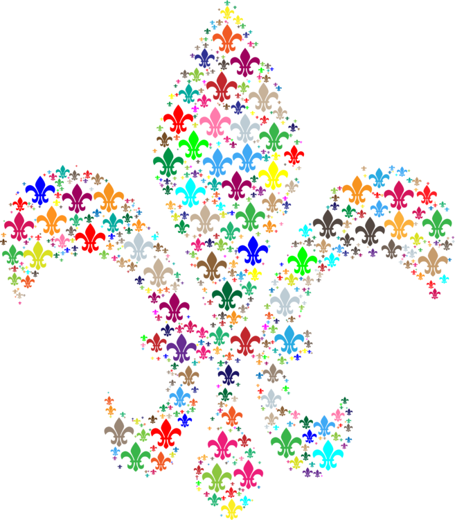 Fleur De Lis Computer Icons Symbol Art - Colorful Fleur De Lis Clipart (657x750), Png Download