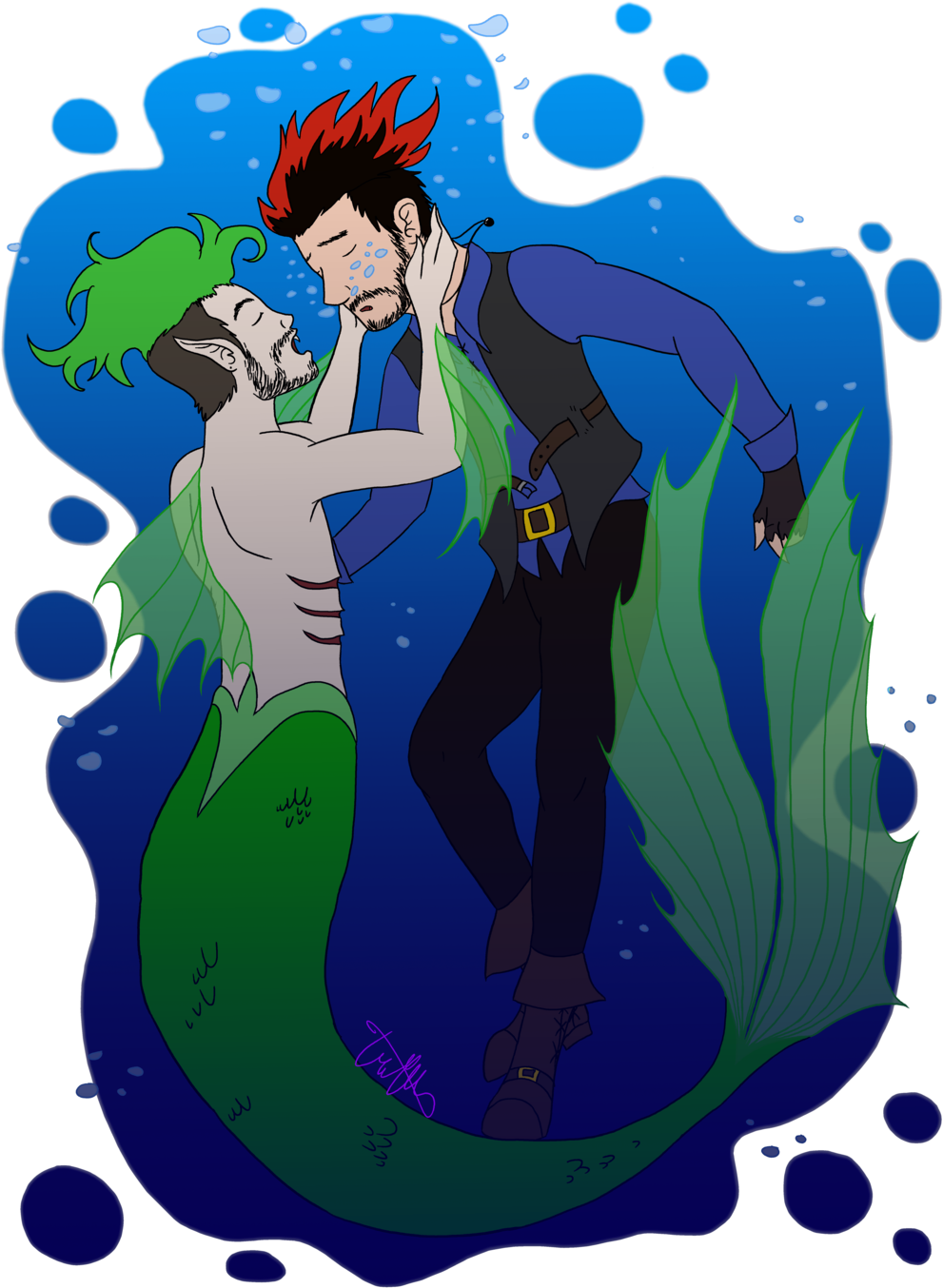 Mermaid Tail Clipart Merman - Septiplier Fanart - Png Download (1024x1365), Png Download
