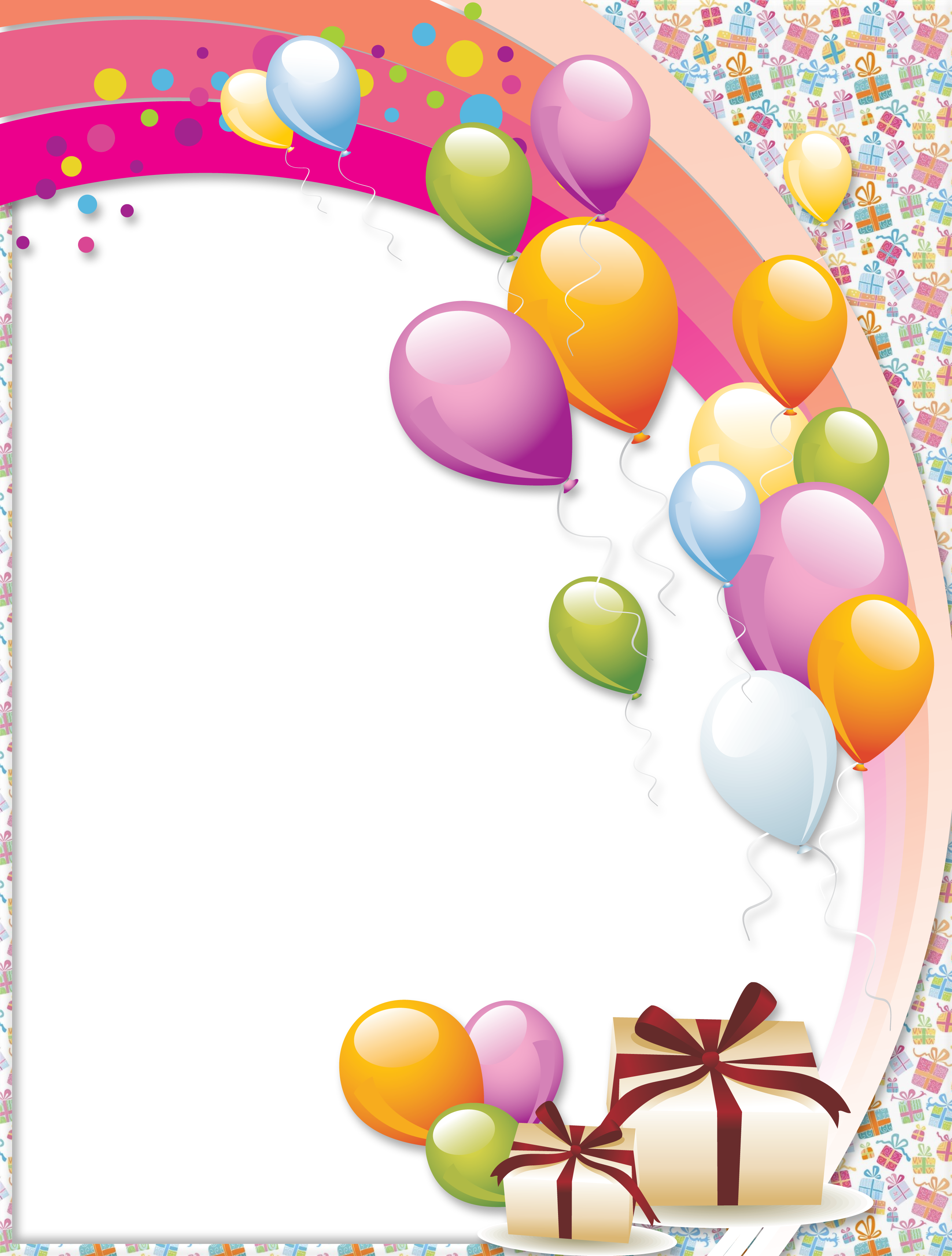 Happy Birthday Balloons Png Picture - Birthday Photo Frames Hd Clipart (971x1280), Png Download