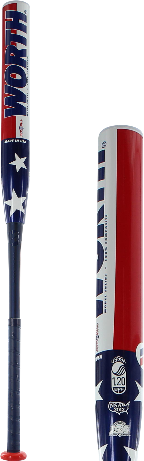 Worth Liberty Jeff Hall Usssa Slow Pitch Softball Bat - Worth Liberty 2016 Usssa Slowpitch Jeff Hall Clipart (479x1531), Png Download