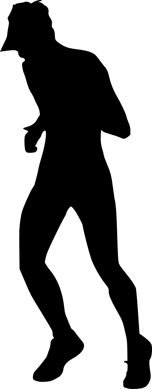 Free Download - People Running Black Png Clipart (513x1312), Png Download