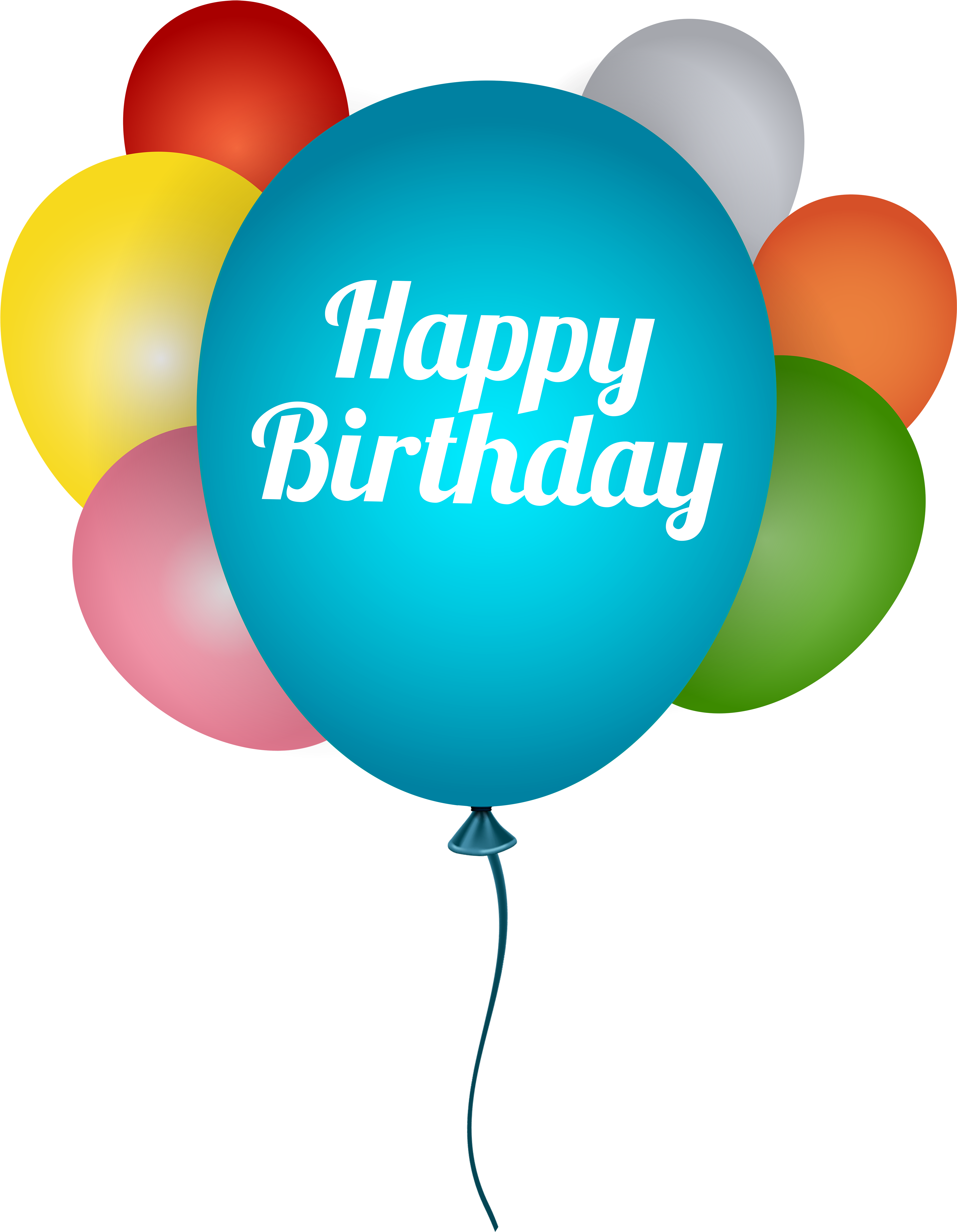 Happy Birthday Balloons Png Clip Art Image - Birthday Balloons Transparent Background (3970x5000), Png Download