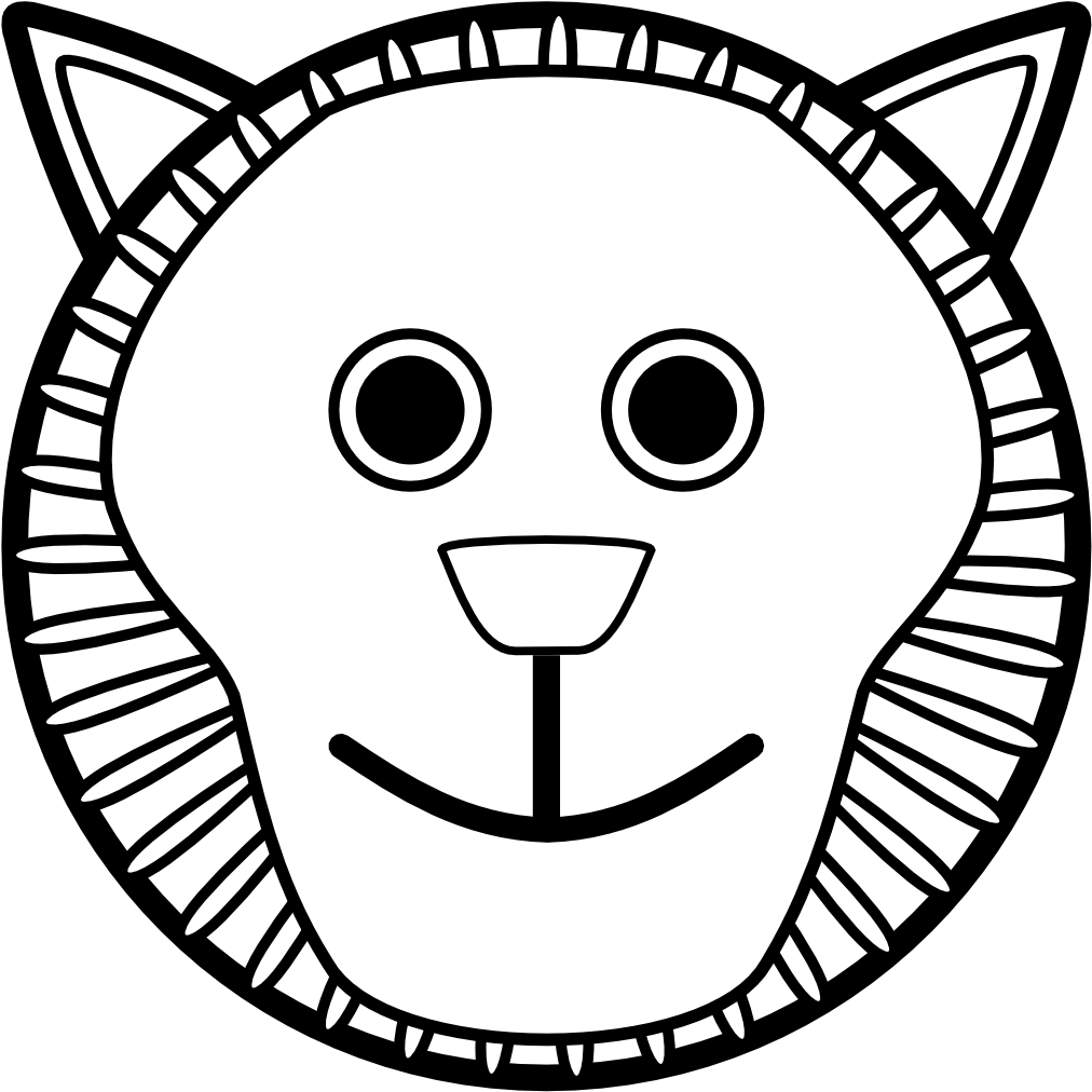 Clip Royalty Free Clip Art Lion Black White Panda Free - Lion Face Clip Art - Png Download (1111x1111), Png Download