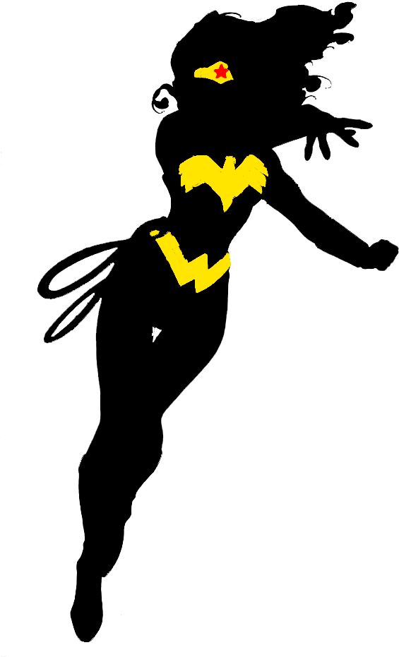 Wonder Woman Pop Art - Wonder Woman Silhouette Vector Clipart (650x997), Png Download
