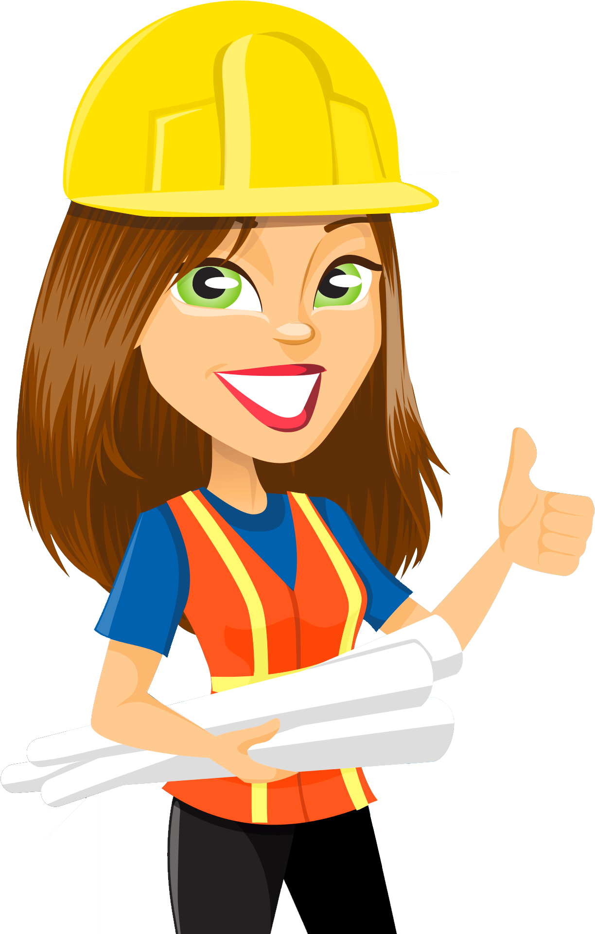 Collection Of Transparent High Quality Free - Female Construction Worker Cartoon Clipart (1389x1990), Png Download