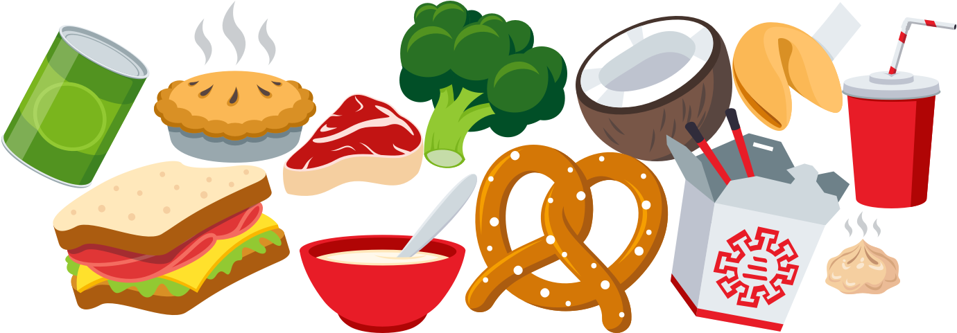 Foodies Rejoice Steaks, Take-out Boxes, Sandwiches, - Food Emoji Png Clipart (1400x492), Png Download