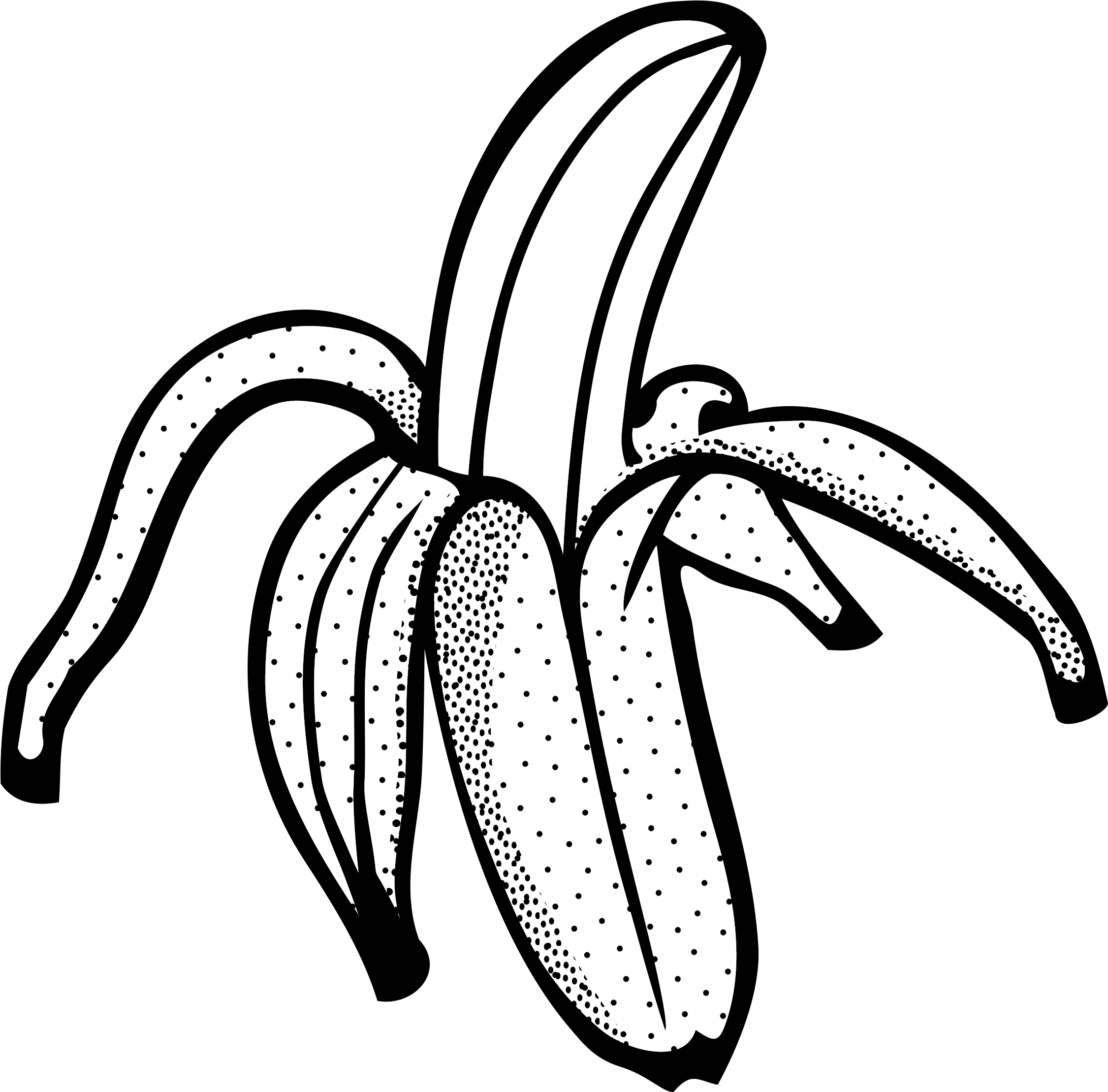 Banana Heart Clipart - Banana Lineart - Png Download (2251x2218), Png Download