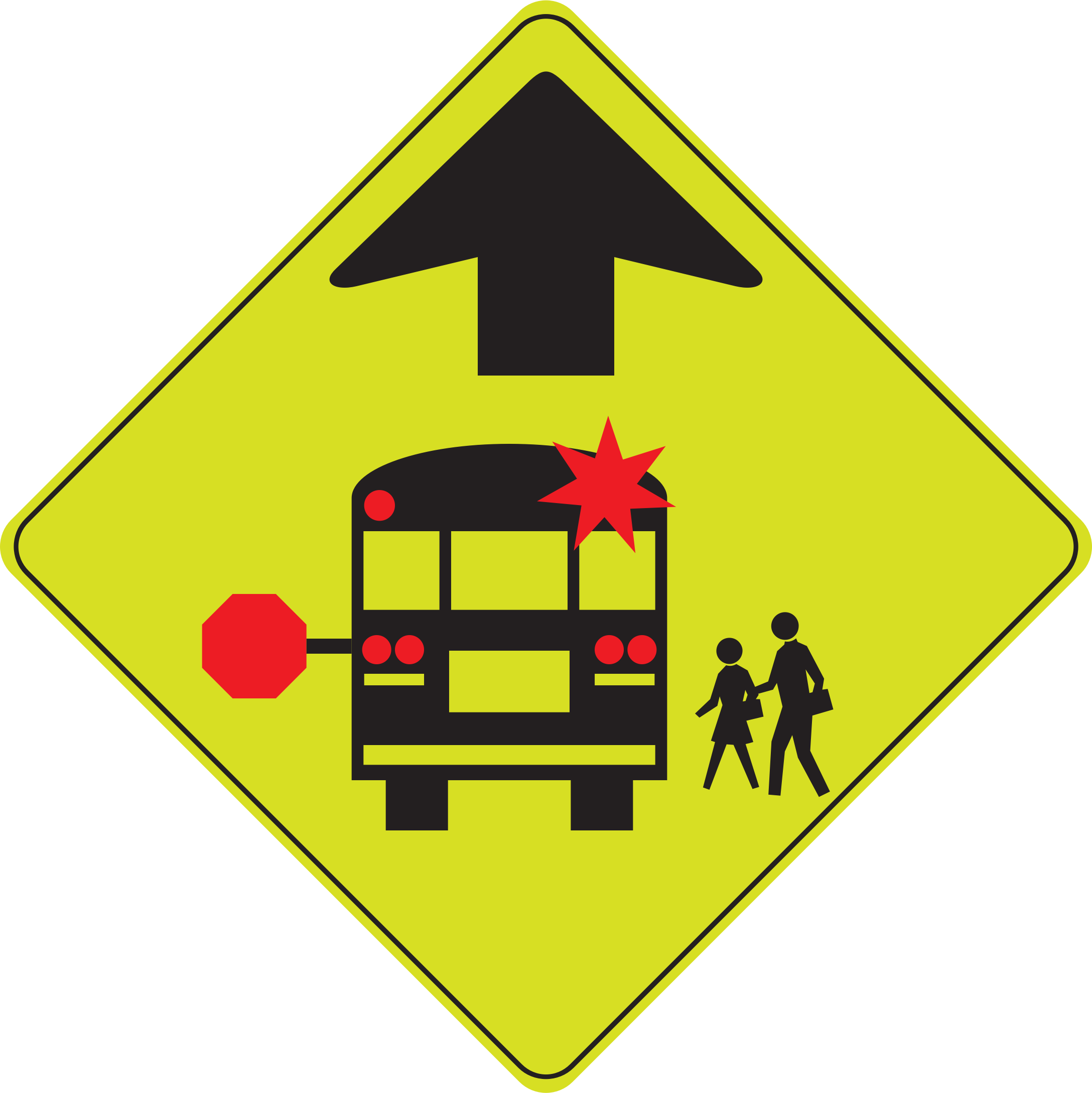 This Free Icons Png Design Of School Bus Stop Ahead Clipart (2176x2177), Png Download