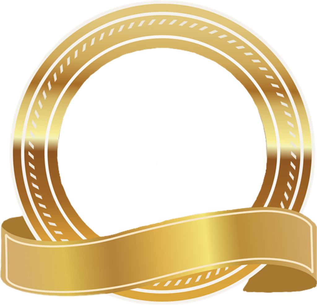 Frame Gold Ribbon Transparent Sticker Decor Golddecorat - Gold Banner Ribbon Png Clipart (1024x988), Png Download