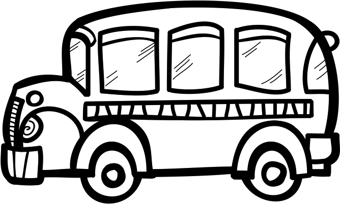 Free Black And White School Clipart, Download Free - Bus Black And White Clip Art - Png Download (767x515), Png Download