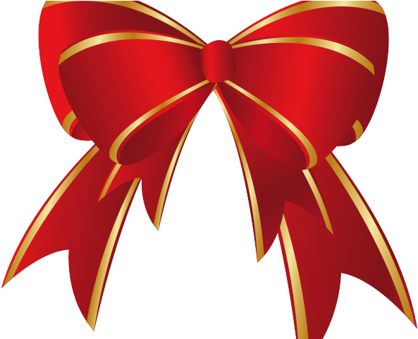 Golden Clipart Gold Ribbon - Red Christmas Bow Clip Art - Png Download (640x480), Png Download