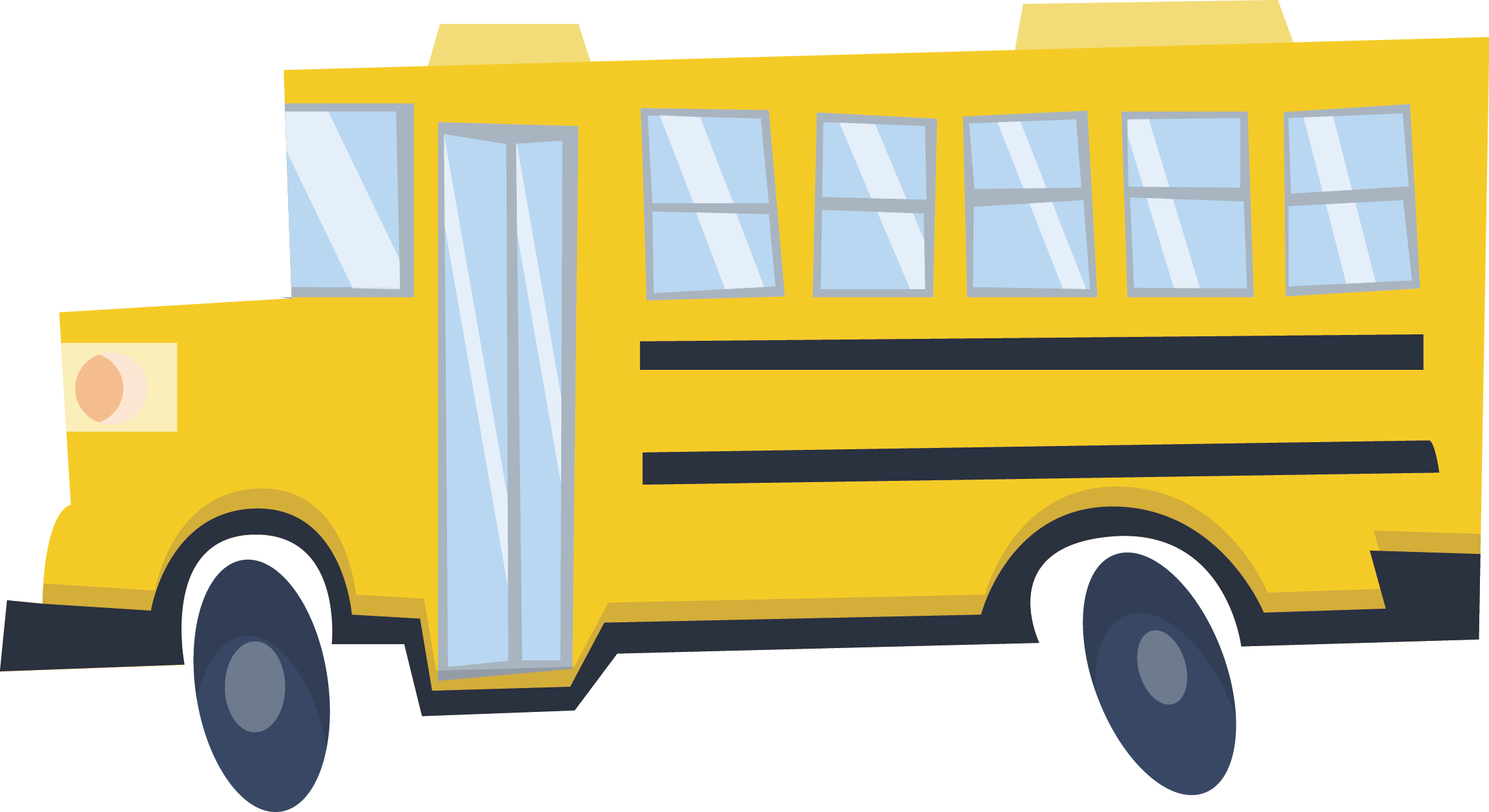 School Bus Illustration - 校 巴 卡通 Clipart (2305x1258), Png Download