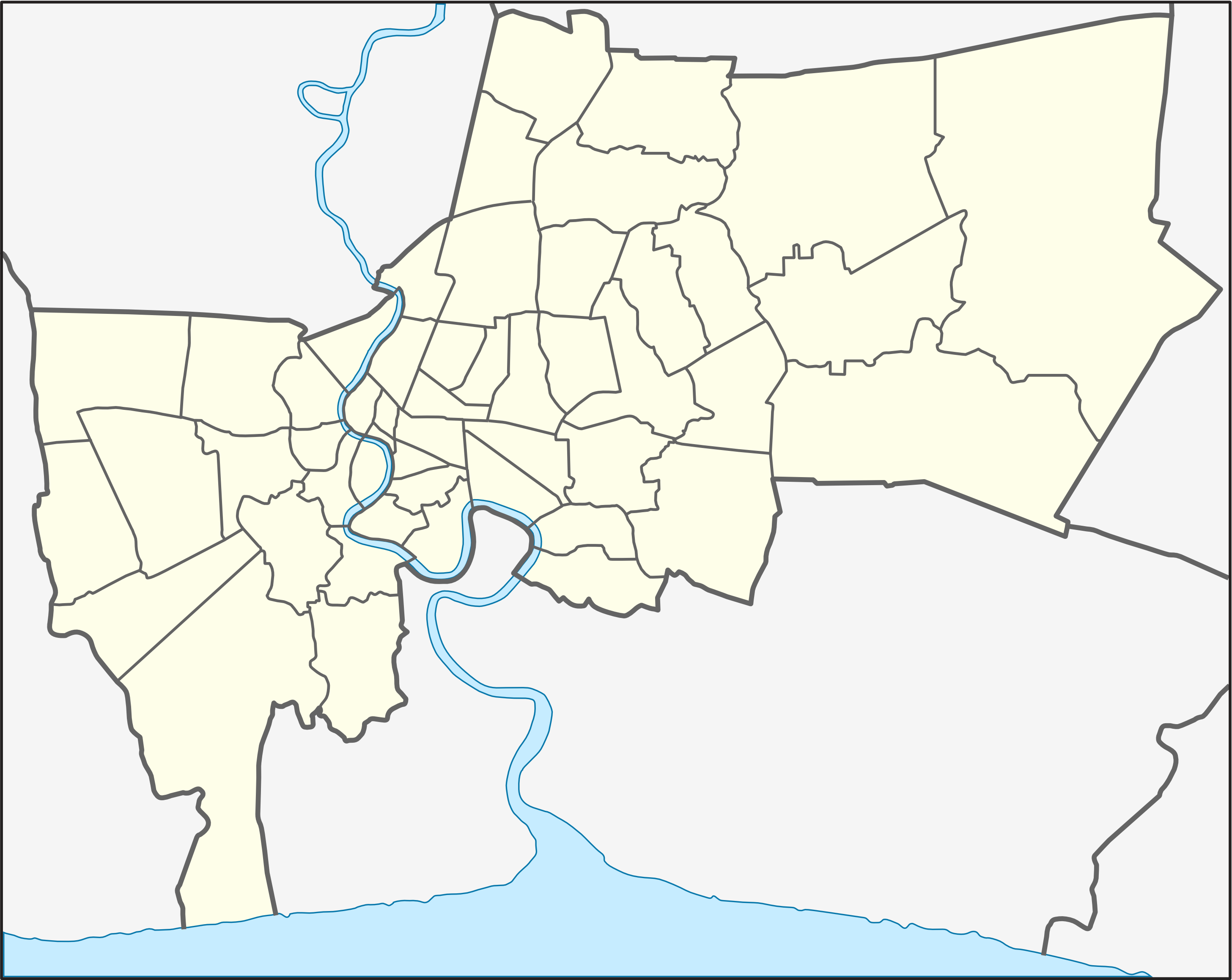 Thailand Bangkok Location Map - Bangkok Districts Clipart (2913x2317), Png Download