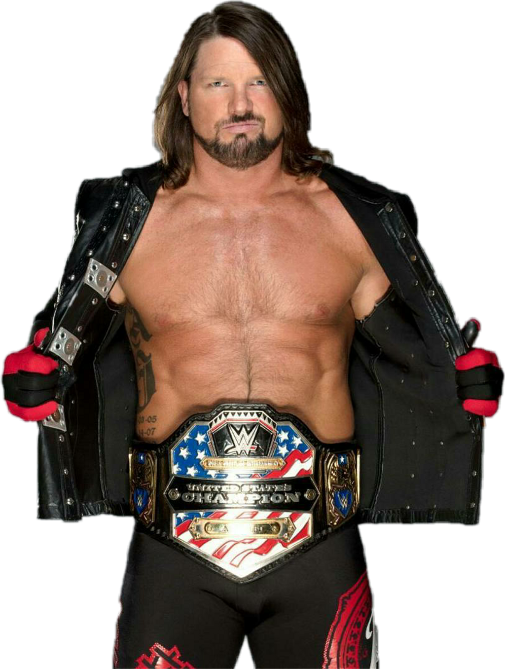 Report Abuse - Wwe Aj Styles Us Champion Clipart (1024x1356), Png Download