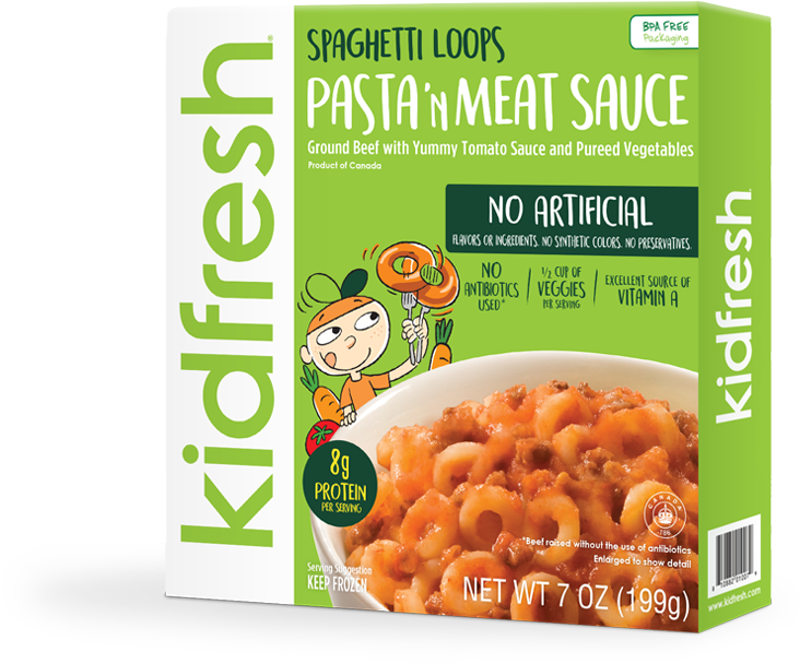 Spaghetti Loops Pasta 'n Meat Sauce - Kidfresh Meals Clipart (900x688), Png Download