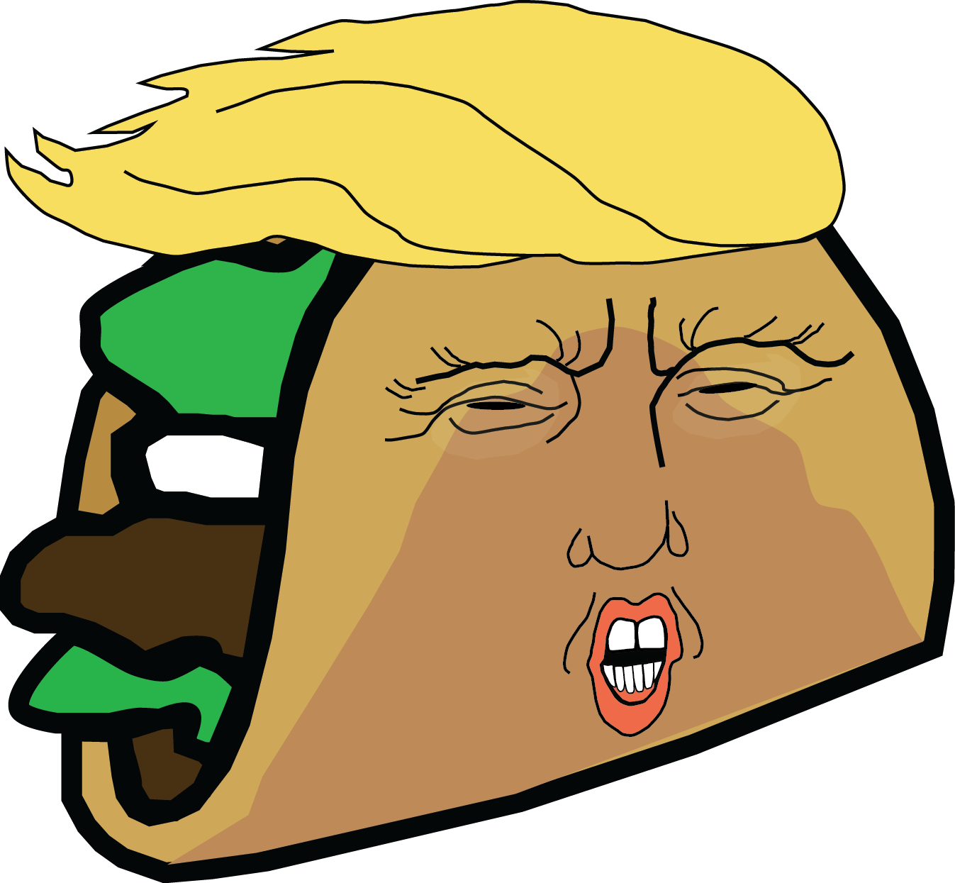 Restaurant Offers Discounts Thanks To Trump - Donald Trump Taco Stand Clipart (1347x1245), Png Download