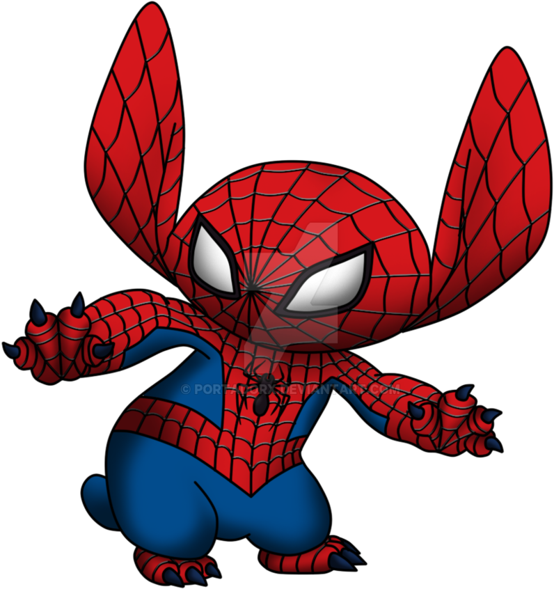 Spider-man Stitch By Portadorx - Stitch Spiderman Clipart (796x846), Png Download