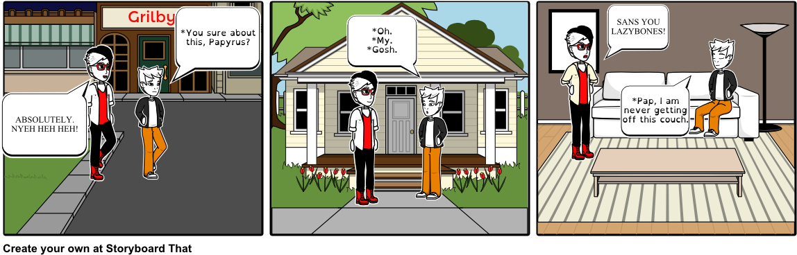 Sans' And Papyrus's New - Cartoon Clipart (1164x385), Png Download