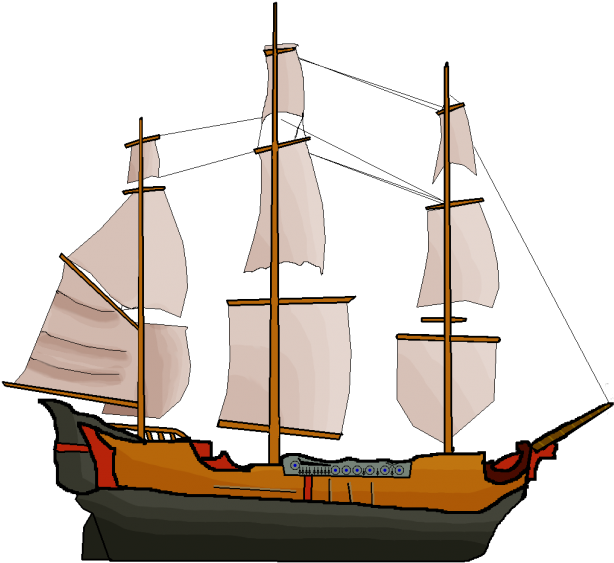 Large Pirate Ship Image - Pirate Ship Sprite Clipart (614x563), Png Download