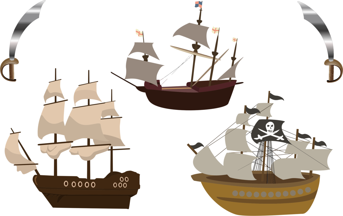 Sailing Ship Pirate Boat - Pirate Ship Clipart Png Transparent Png (1193x750), Png Download