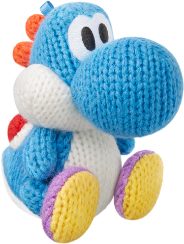 Amiibo - Yarn Yoshi - Light Blue - Yww V2 - Blue Yarn Yoshi Amiibo Clipart (640x480), Png Download