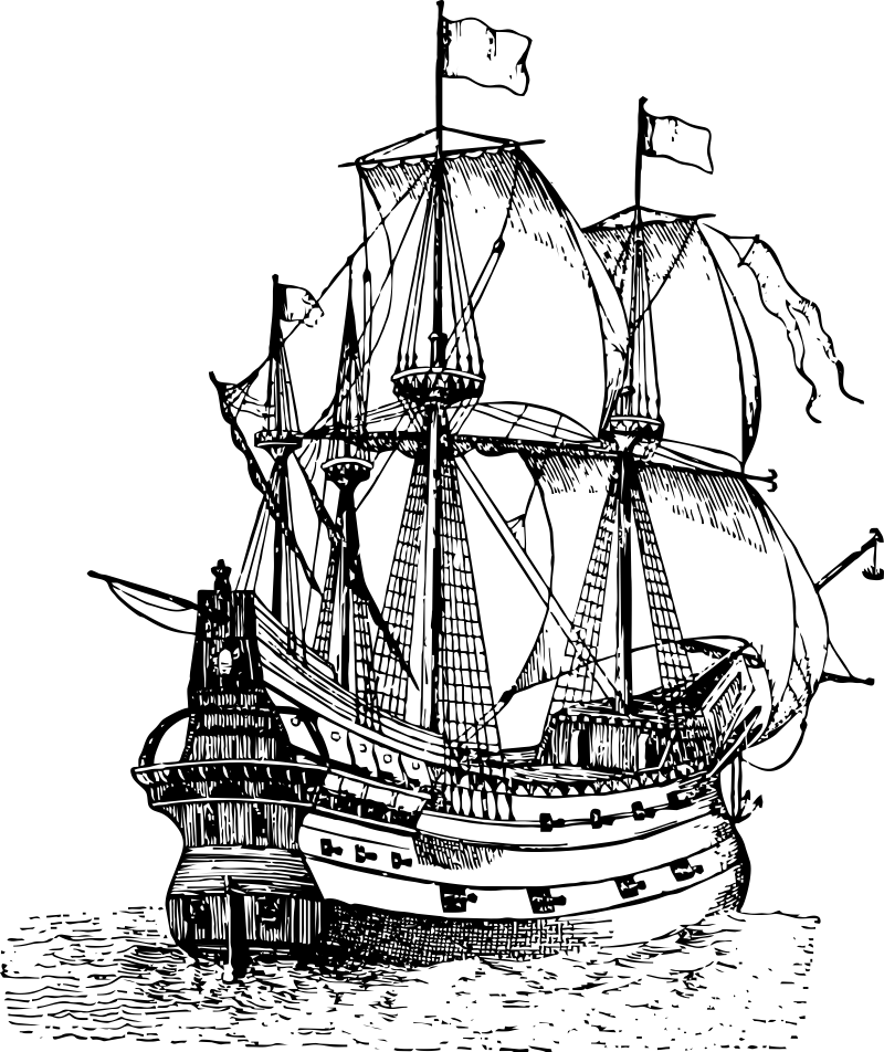 Pirate Ship - William Dampier's Ship Roebuck Clipart (800x952), Png Download