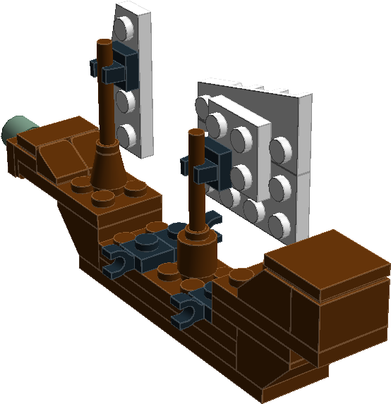 Mini Pirate Ship 2 - Wood Clipart (1126x576), Png Download